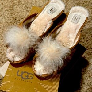 UGG Yvette Pom Pom Slippers